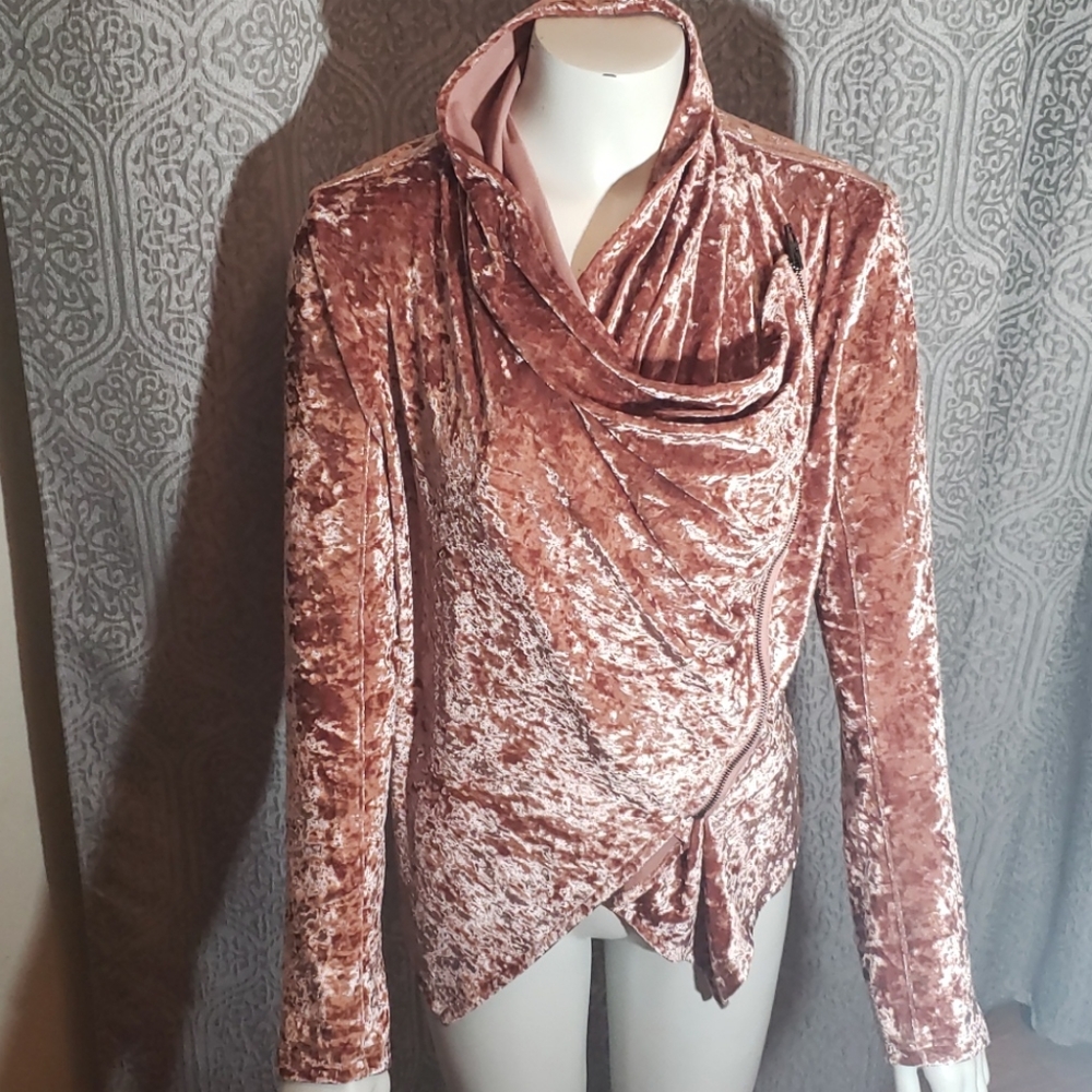 BLANK NYC Pink S Velvet Jacket